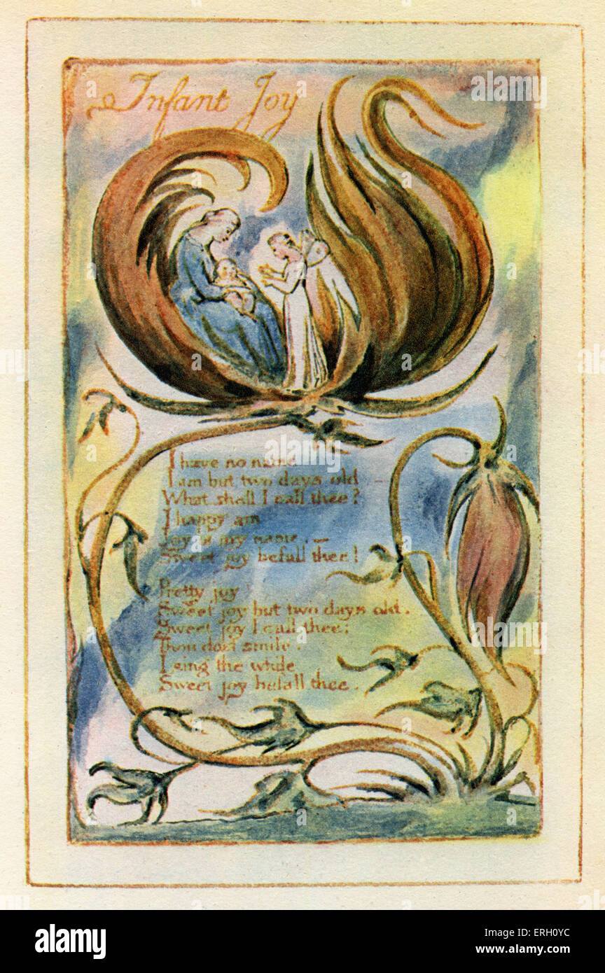 Chansons de l'innocence par le poète anglais William Blake, peintre et graveur : 28 novembre 1757 - 12 août 1827. Banque D'Images