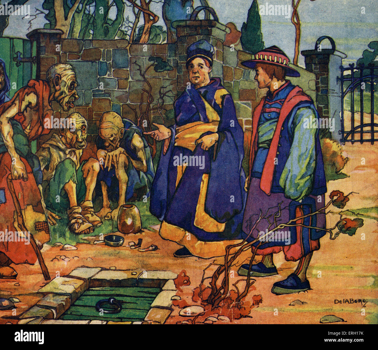 Voyages de Gulliver de Jonathan Swift. (Voyages en plusieurs nations éloignées du monde par Lemuel Gulliver) "Ils étaient les plus mortifiant la vue que j'ai jamais vu' - (struldbrugs) - illustration par Stephen Baghot de la Bere, 1904. Initialement publié en 1726. JS : satiriste anglo-irlandais, essayiste, auteur, poète, pamphlétaire, politique 30 Novembre 1667 - 19 octobre 1745. Banque D'Images