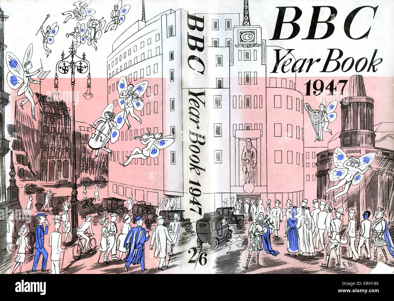 L'Annuaire 1947 de la BBC (dessin d'un siège à Portland Place, London) Banque D'Images