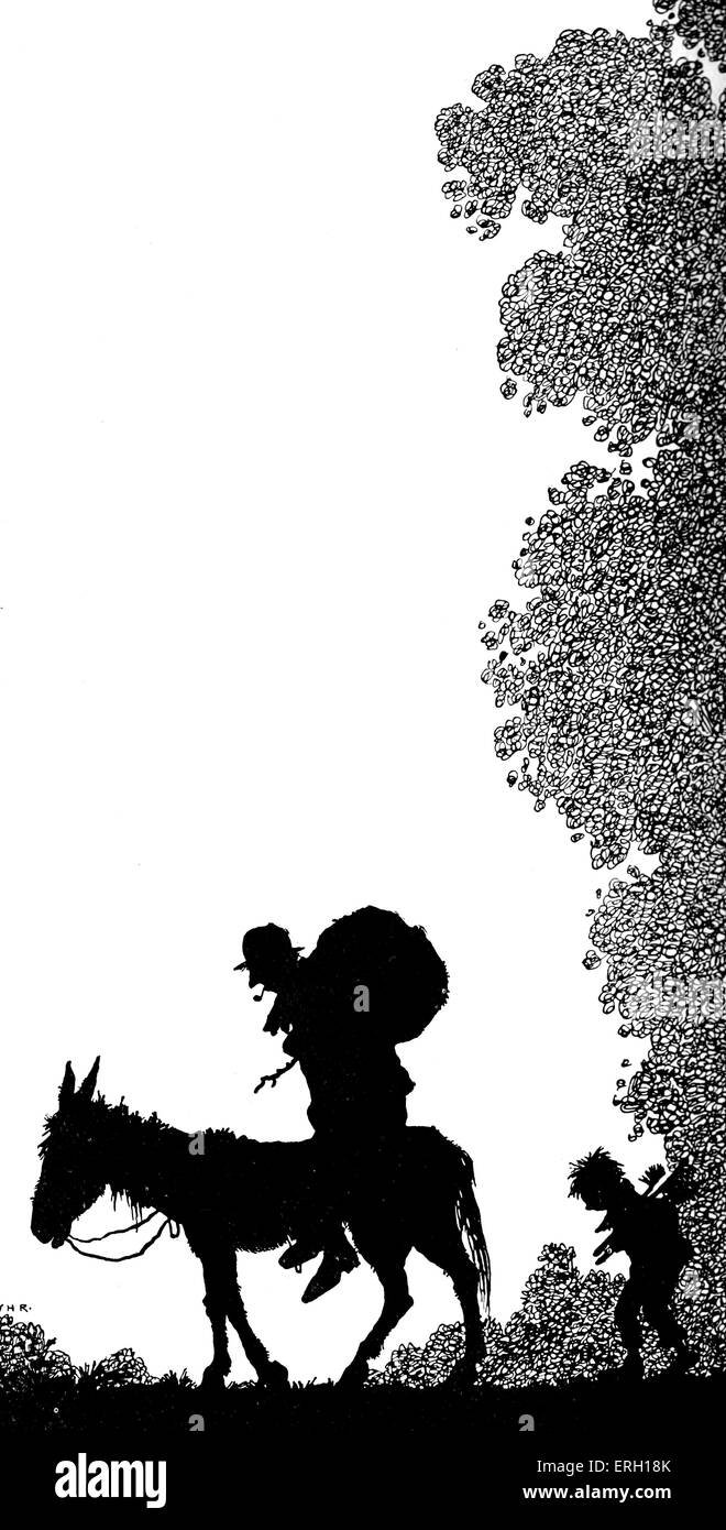 L'Water-Babies par Charles Kingsley. L'illustration 1915. Légende : "Ils sont allés sur'. Ramoneur boy avec le maître et l'âne. Banque D'Images