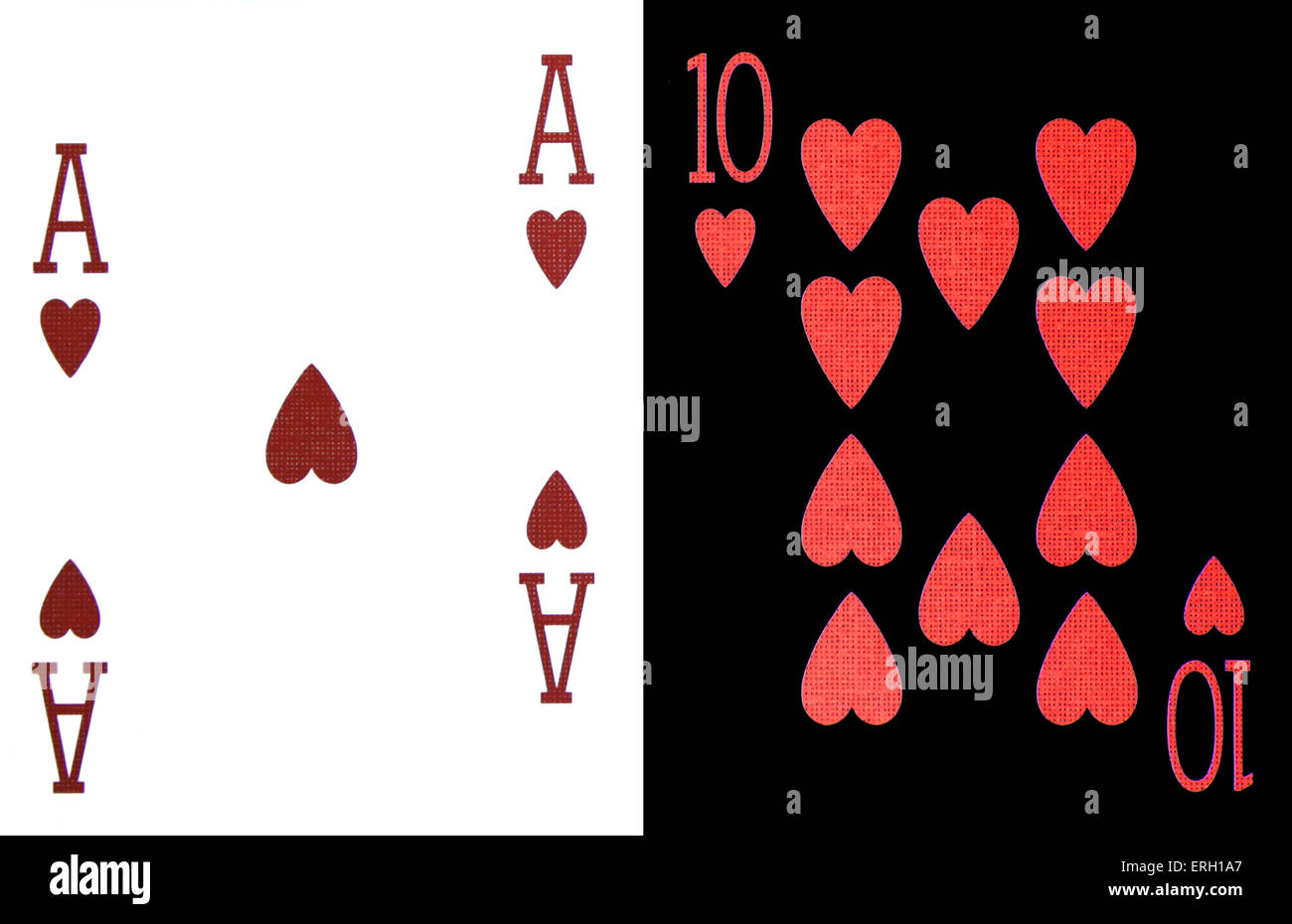 Best classic blackjack gagnant dix combinaison et Ace of Hearts Banque D'Images