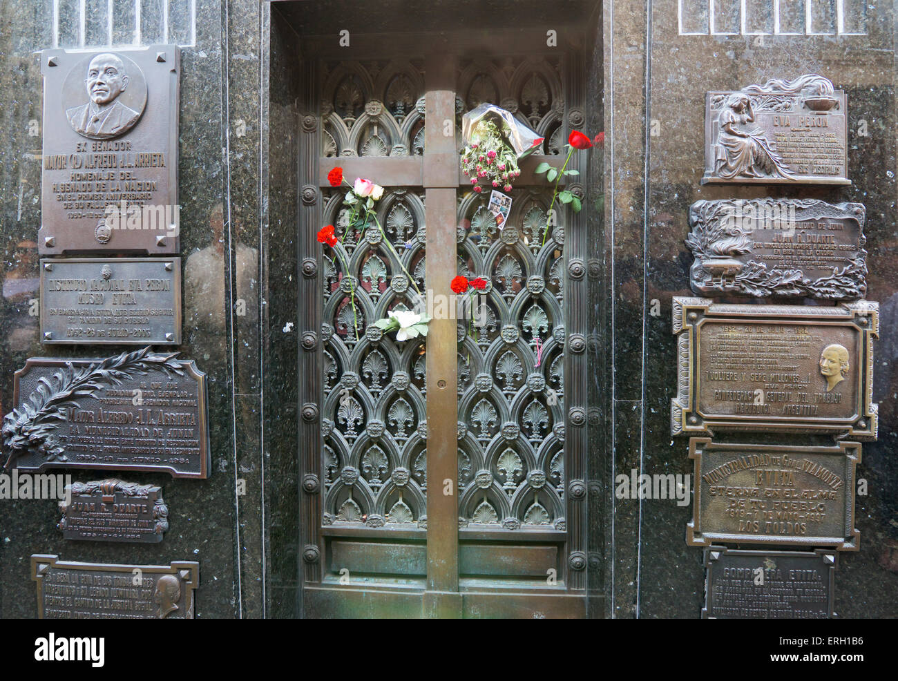 Mausolée de la famille Duarte où Evita Peron est enterré au cimetière de Recoleta Buenos Aires Argentine Banque D'Images