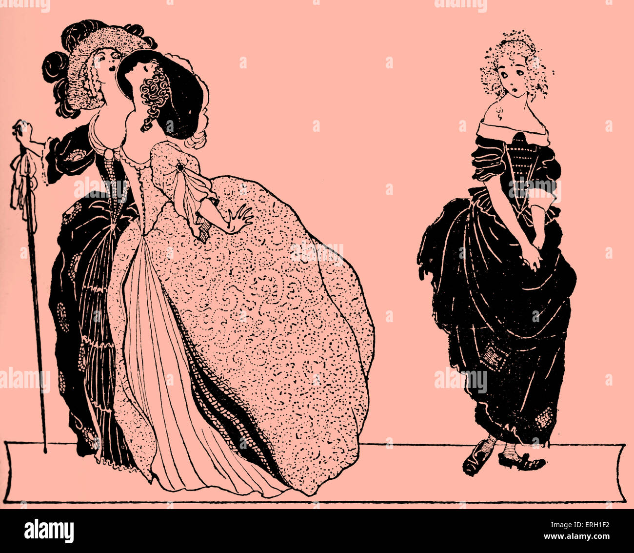 Cendrillon illustration du conte de Cendrillon avec ses deux sœurs laid.Prises de Cendrillon