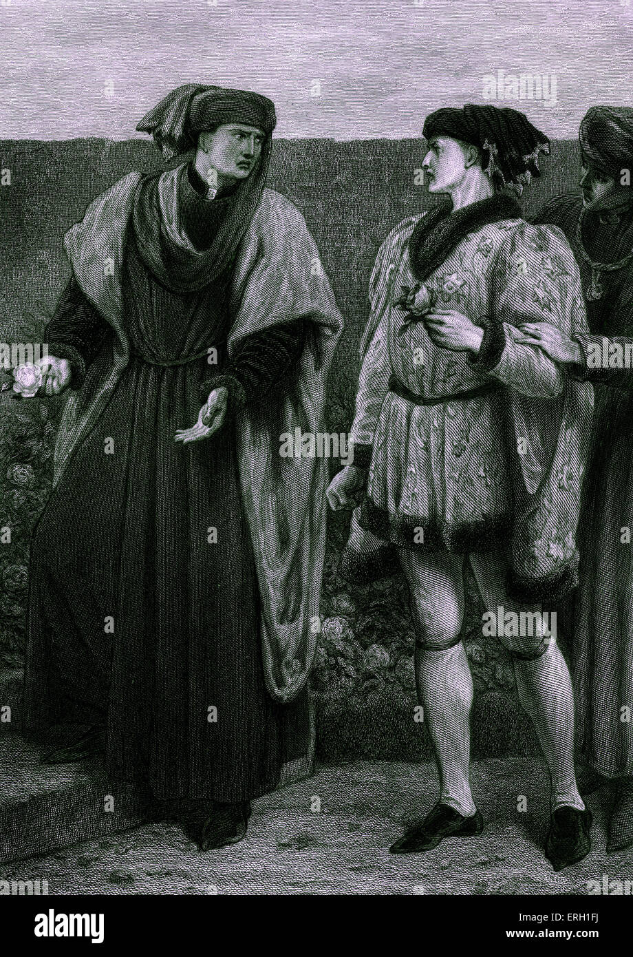William Shakespeare 's jouer 'King Henry VI',Partie I. L'Acte II, scène 4. Les deux roses. ' Plantagenet : n'a pas ta rose un chancre, Banque D'Images