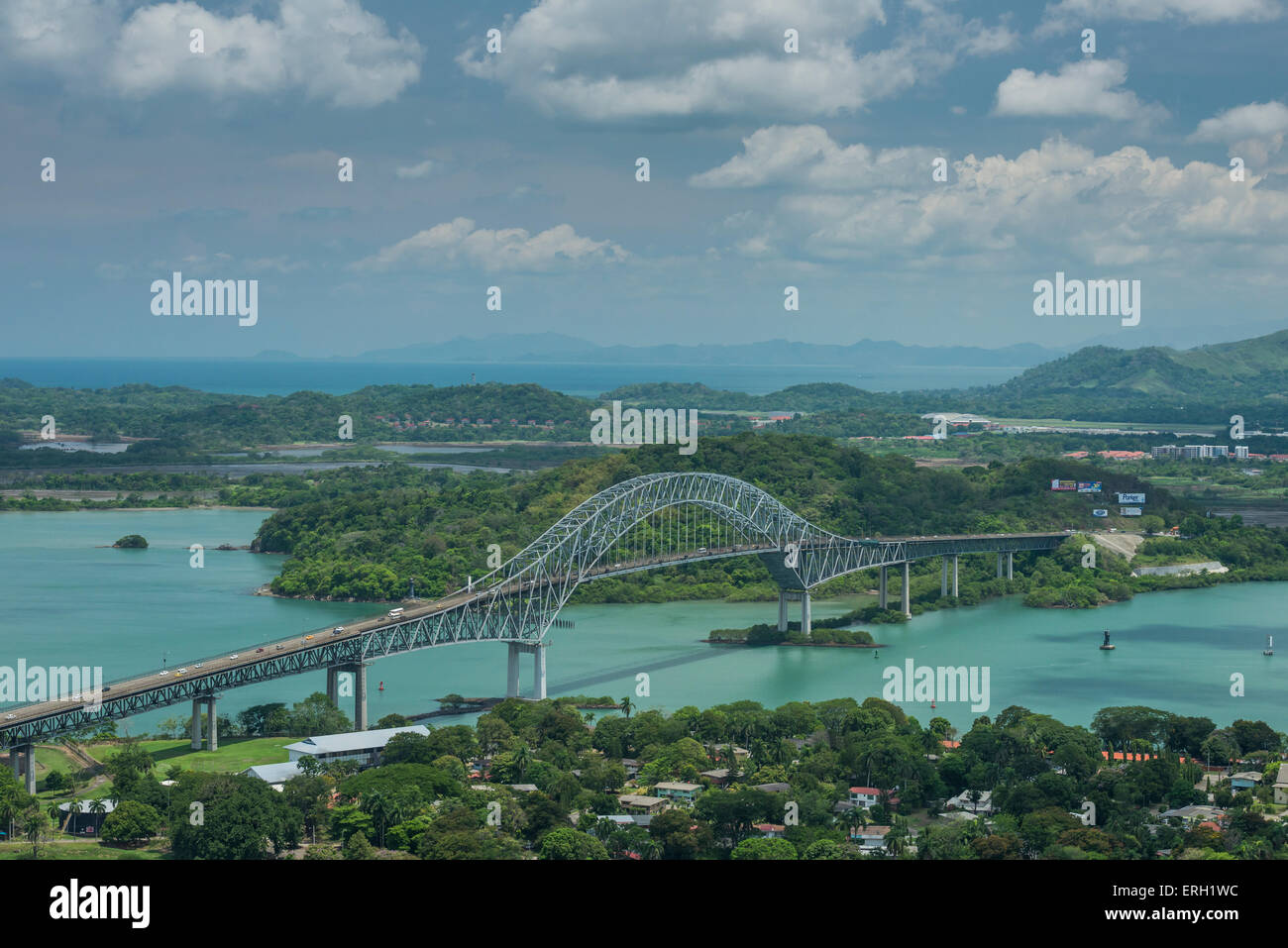 Pont des Amériques, Canal de Panama Banque D'Images