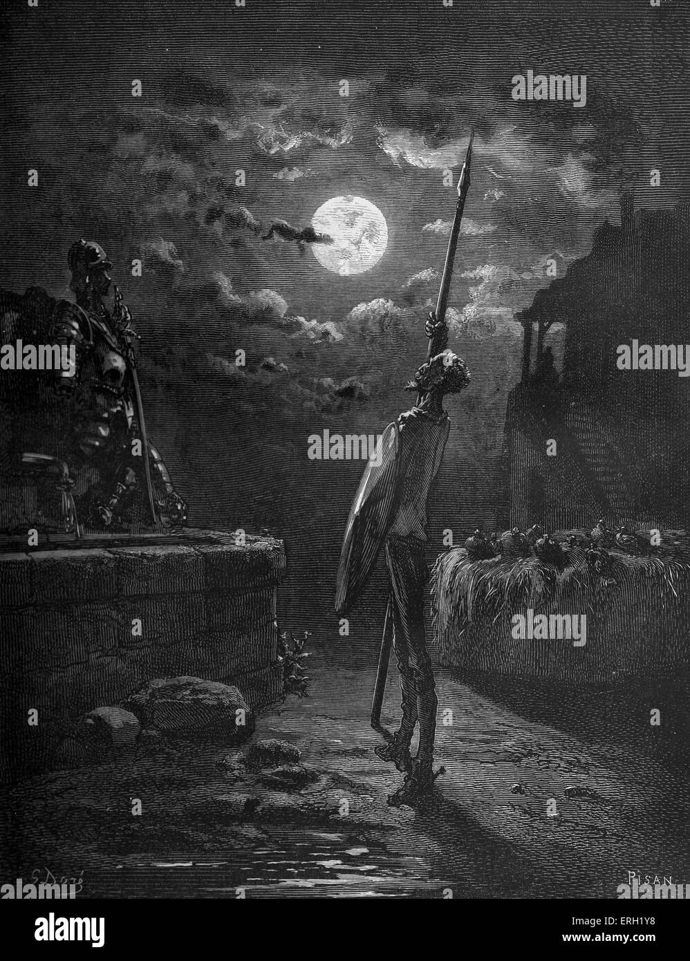 L'histoire de Don Quichotte de la Manche écrit par Miguel de Cervantes , auteur espagnol, et illustré par Gustave Dore. Banque D'Images