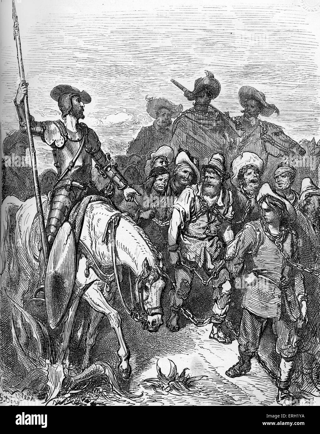 L'histoire de Don Quichotte de la Manche écrit par Miguel de Cervantes , auteur espagnol, et illustré par Gustave Dore. Banque D'Images