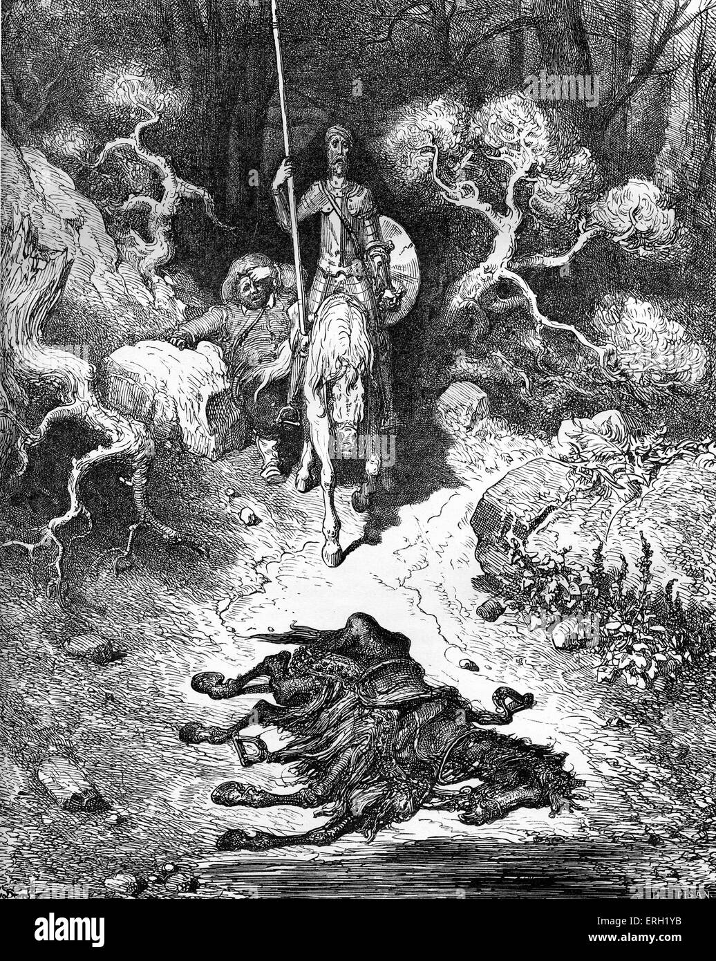 L'histoire de Don Quichotte de la Manche écrit par Miguel de Cervantes , auteur espagnol, et illustré par Gustave Dore. Banque D'Images