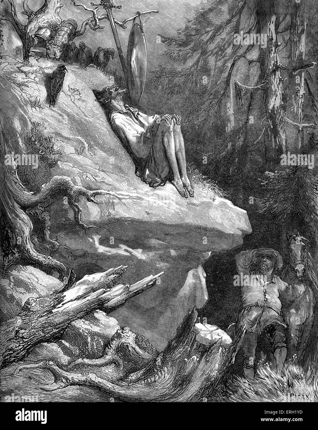 L'histoire de Don Quichotte de la Manche écrit par Miguel de Cervantes , auteur espagnol, et illustré par Gustave Dore. Banque D'Images