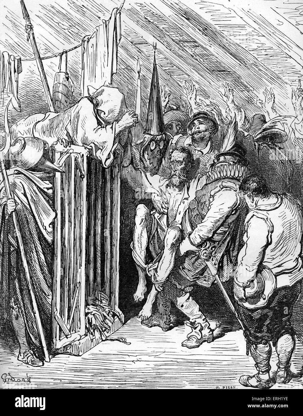 L'histoire de Don Quichotte de la Manche écrit par Miguel de Cervantes , auteur espagnol, et illustré par Gustave Dore. Banque D'Images