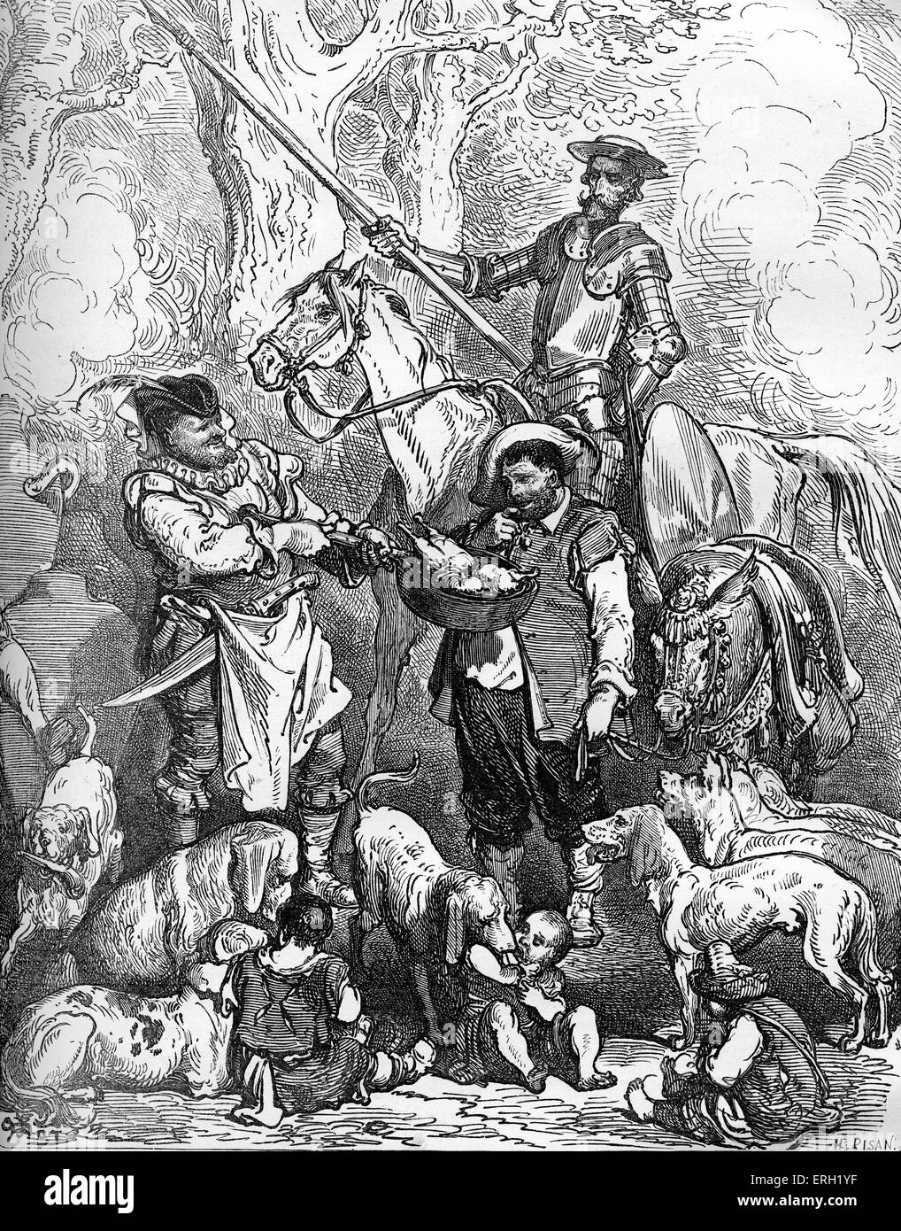 L'histoire de Don Quichotte de la Manche écrit par Miguel de Cervantes , auteur espagnol, et illustré par Gustave Dore. Banque D'Images