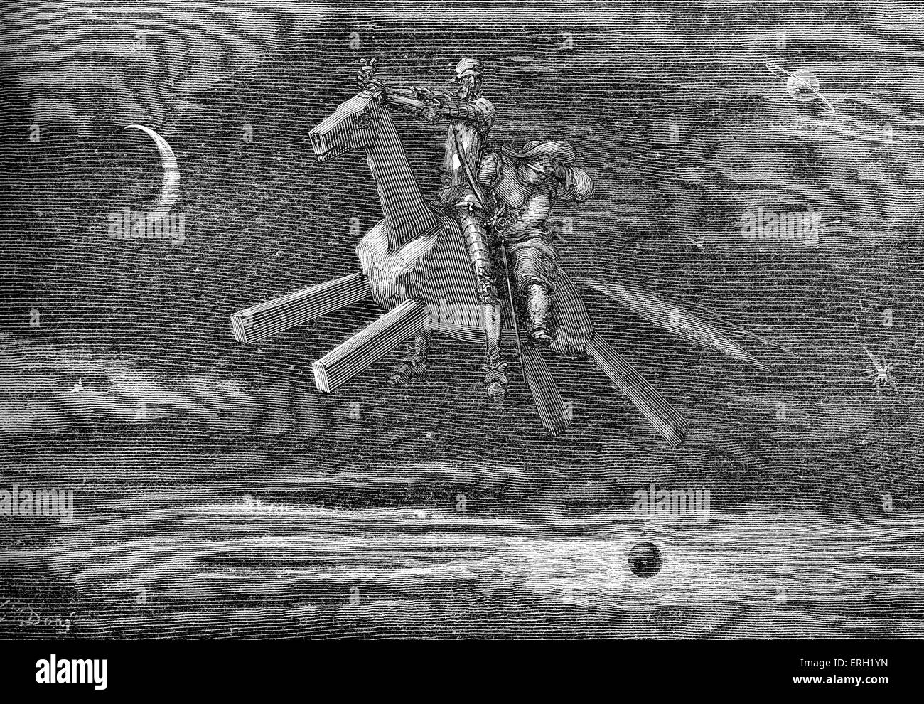 L'histoire de Don Quichotte de la Manche écrit par Miguel de Cervantes , auteur espagnol, et illustré par Gustave Dore. Banque D'Images