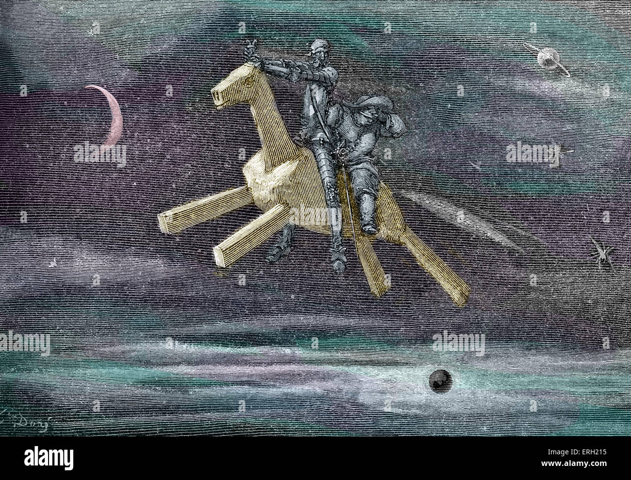 L'histoire de Don Quichotte de la Manche écrit par Miguel de Cervantes , auteur espagnol, et illustré par Gustave Dore. Banque D'Images