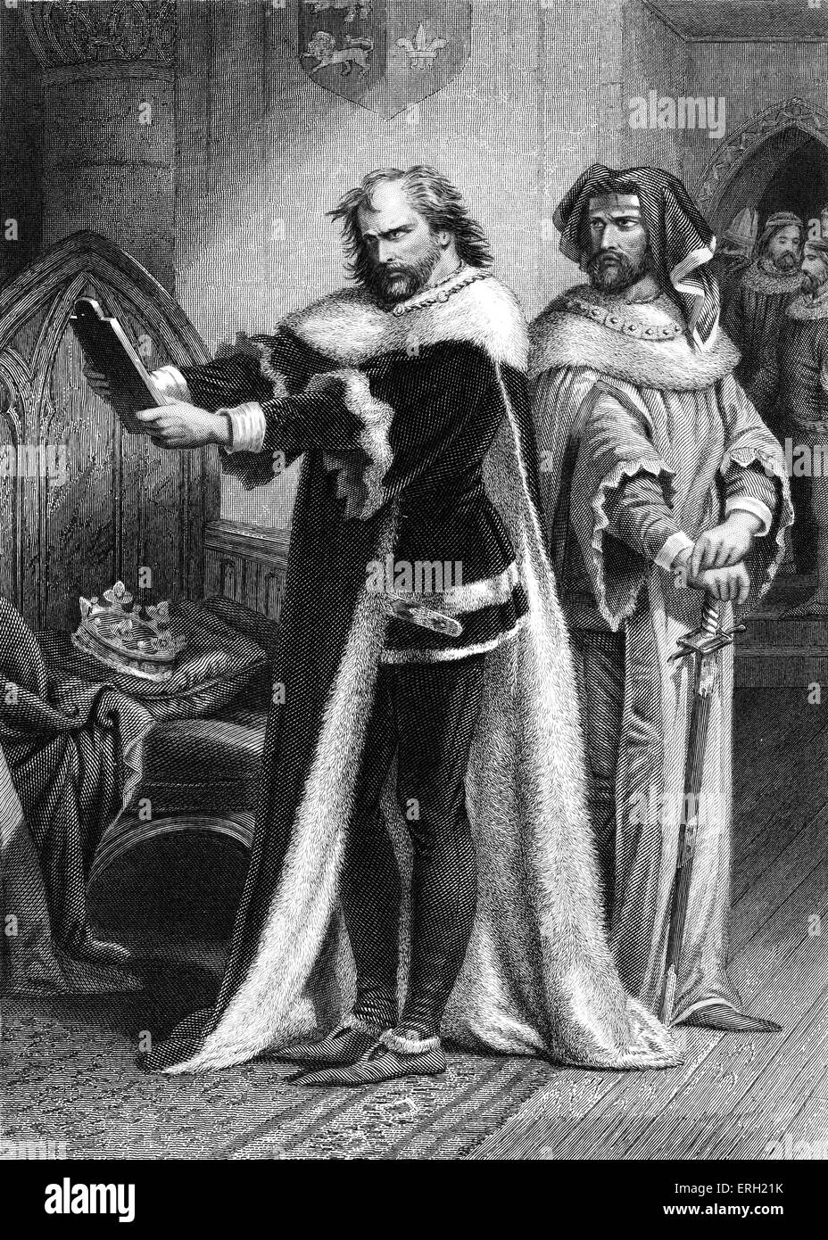 Le roi Richard II (Acte IV Scène 1), pièce de William Shakespeare. Richard et Bolingbroke. 'Le Roi Richard : une rupture fragile gloire brille Banque D'Images