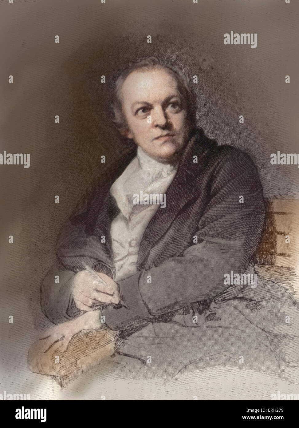 William Blake, poète britannique, peintre et graveur, après le portrait par T. Phillips. 28 novembre 1757 - 12 août 1827. Banque D'Images