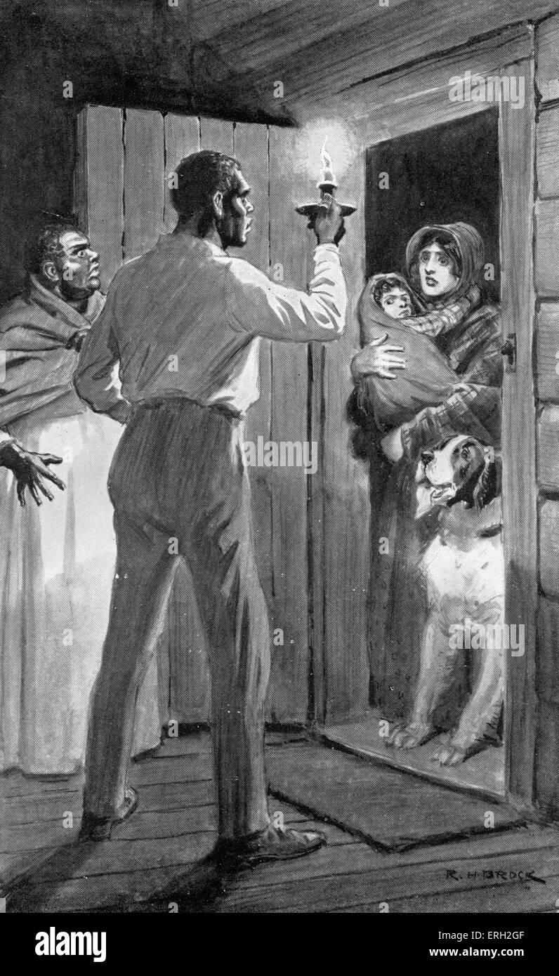 Oncle Tom - écrit par Harriet Beecher Stowe. Sous-titre suivant ' je cours loin, Oncle Tom et tante Chole - Réalisation Banque D'Images