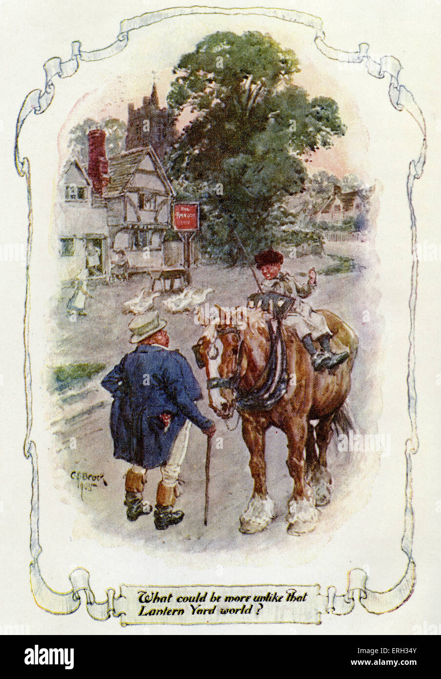 Silas Marner ; le tisserand de Raveloe par George Eliot (nom de plume de Mary Ann Evans) publié en 1861. Illustration by CE Brock Banque D'Images