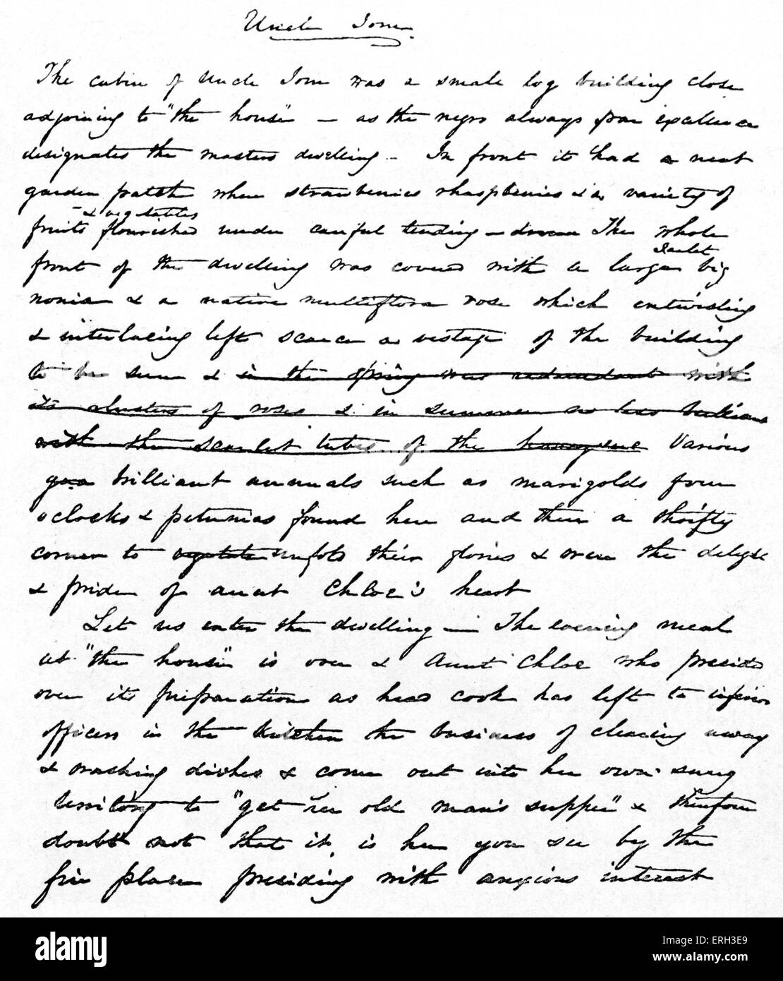 L'Oncle Tom d'Harriet Beecher Stowe, auteur américain et abolitionniste, 14 juin 1811 - 1er juillet 1896. D'abord publié en Banque D'Images