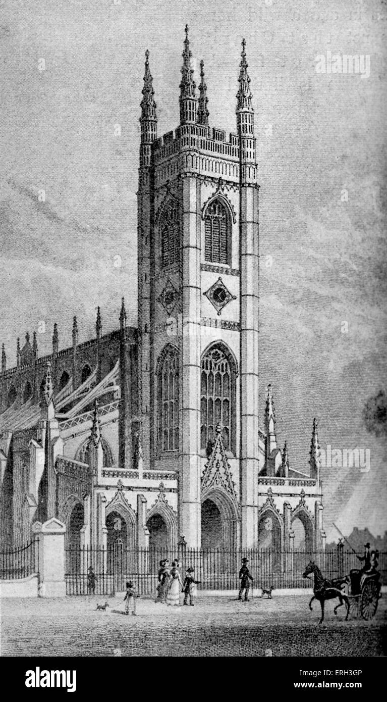 L'église Saint Luc, Chelsea. Conçu par l'architecte James Savage (1779-1852) et consacrée en 1824. Romancier anglais Charles Banque D'Images