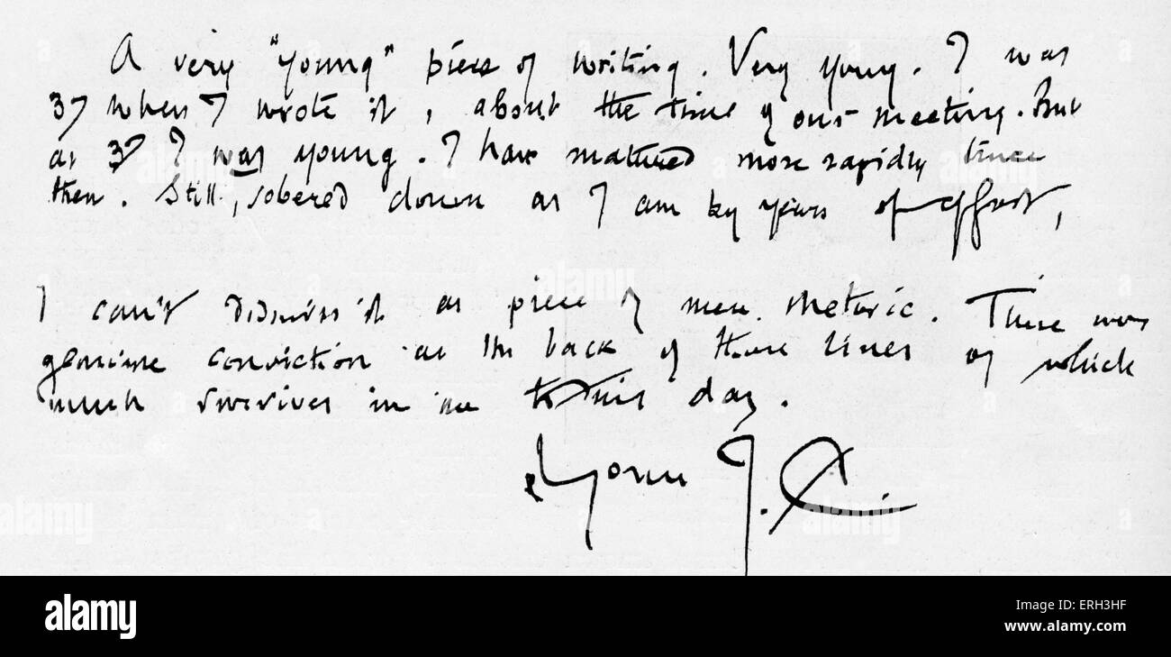 Joseph Conrad - partie d'une lettre manuscrite de Conrad à Clement plus courte. Joseph Conrad (Józef Teodor Konrad Korzeniowski), Banque D'Images