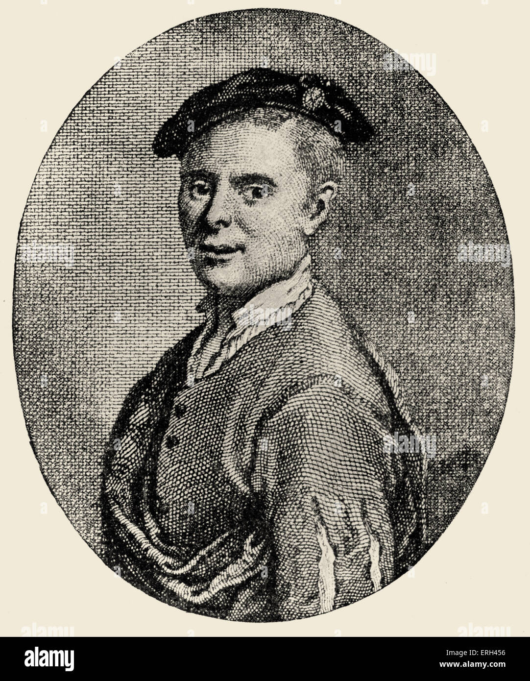 Allan Ramsay, poète et dramaturge écossais, qui a été en partie responsable de la falsification ou canular poétique 'Hardy Knute'. - 1686 Banque D'Images