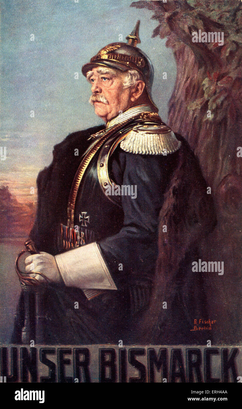 Otto von Bismarck portrait après une Fischer . Homme d'État prussien et de l'Allemagne et a supervisé l'Allemagne premier chancelier de l'allemand Banque D'Images