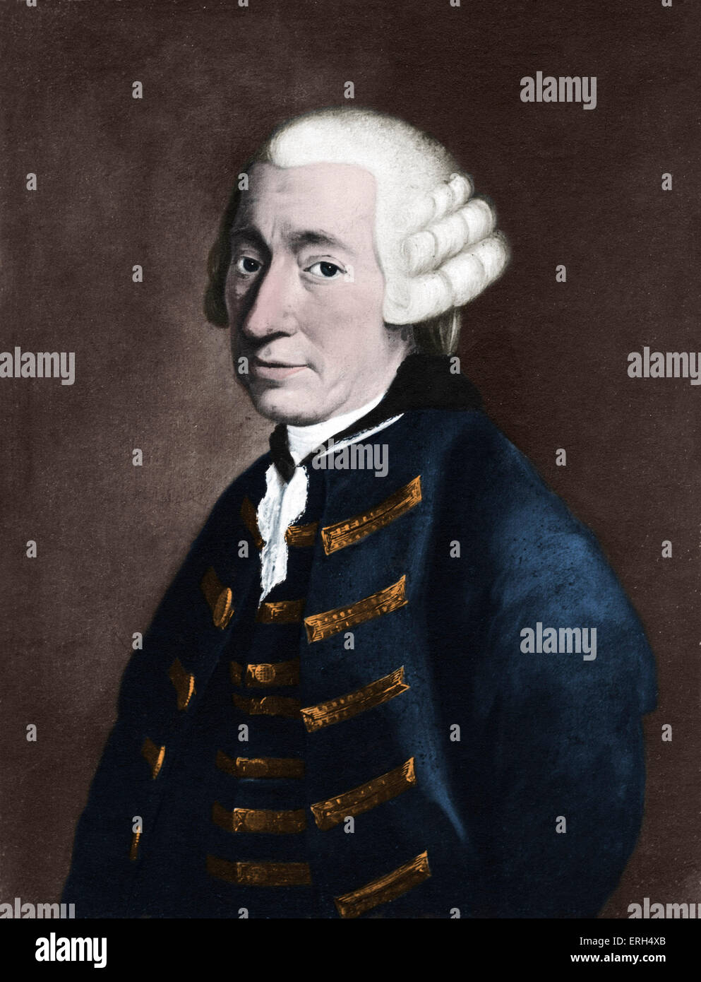 Tobias George Smollett - portrait peint . Romancier et traducteur écossais de Don Quichotte et autres travaux. Éditeur, critique, Banque D'Images