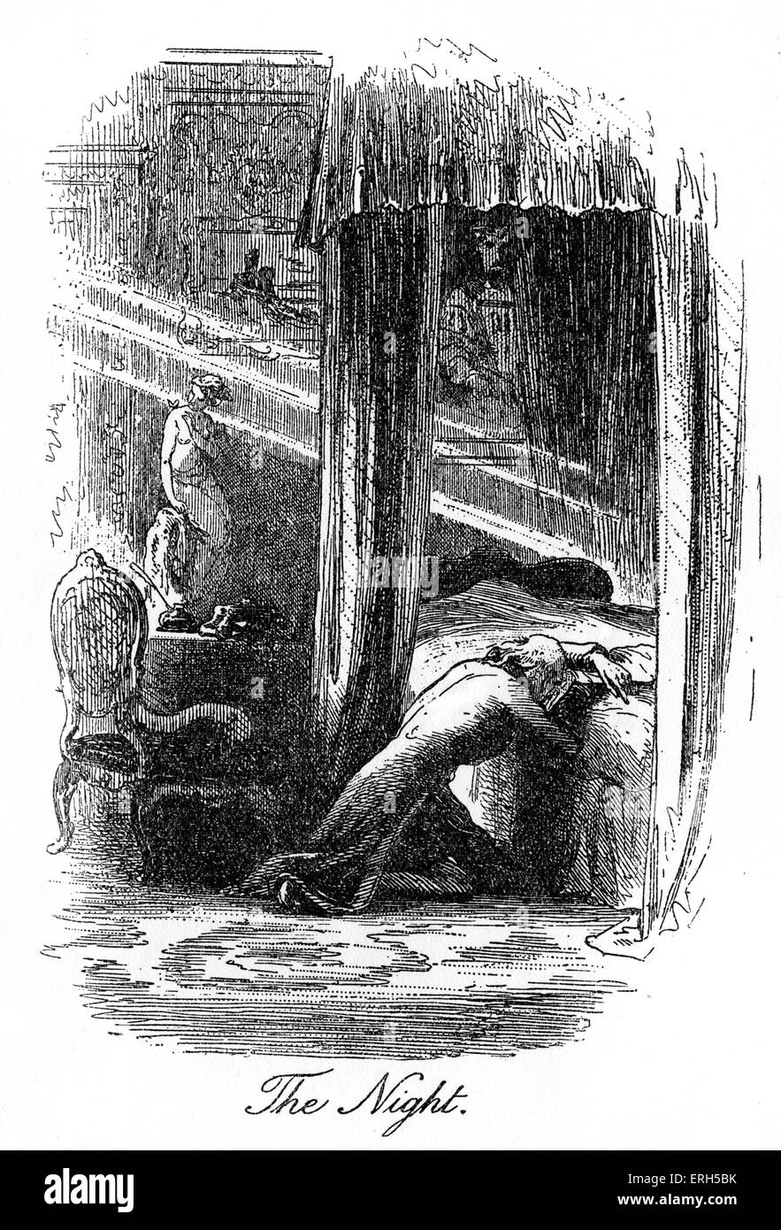 Little Dorrit de Charles Dickens. Illustré par Hablot Knight Browne. (Phiz) Sous-titre suivant : 'La nuit ' CD : romancière anglaise : Banque D'Images