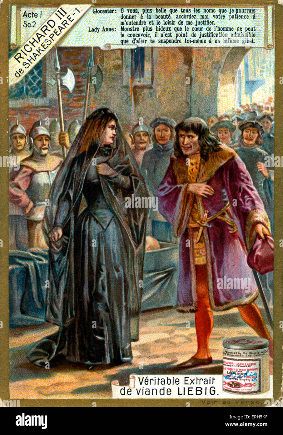 Richard III de William Shakespeare, Acte 1 SCÈNE 2. Le Roi Henry VI interrompt Gloucester's Funeral procession pour parler à Lady Banque D'Images