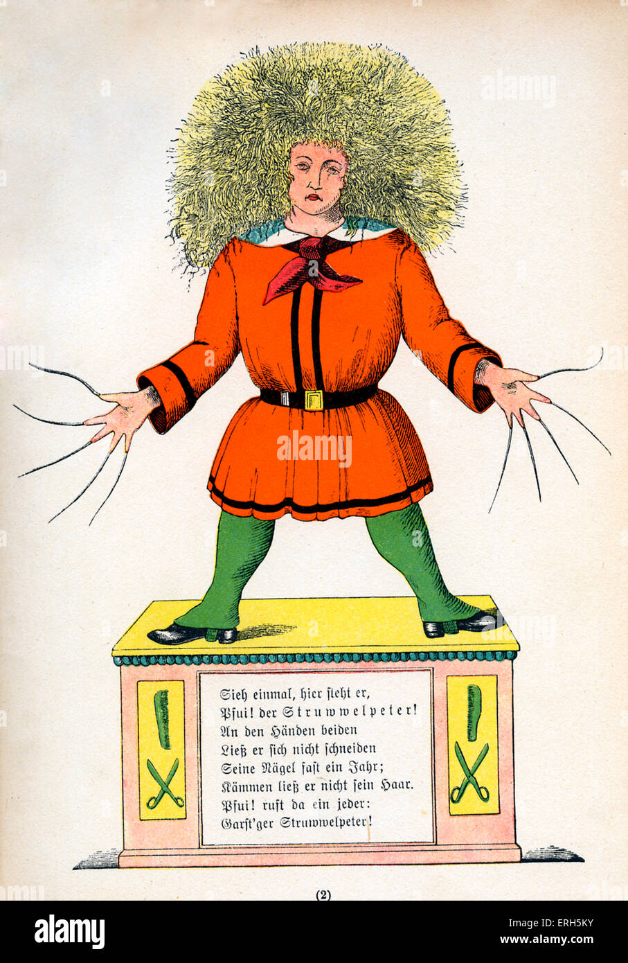Der Struwwelpeter par le Dr Heinrich Hoffmann. Le caractère de titre. Imprimé en 400 e édition, publiée en 1917. Enfants allemands, livre, publié pour la première fois en 1844. Illustrations par Hoffmann. HH : psychiatre allemand et pour l'auteur, 13 juin 1809 - 20 septembre 1894. Banque D'Images