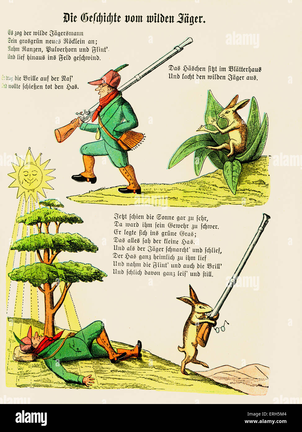 Der Struwwelpeter [Pierre] choc par le Dr Heinrich Hoffmann. L'histoire de l'état sauvage Huntsman [Die Geschichte vom wilden Banque D'Images