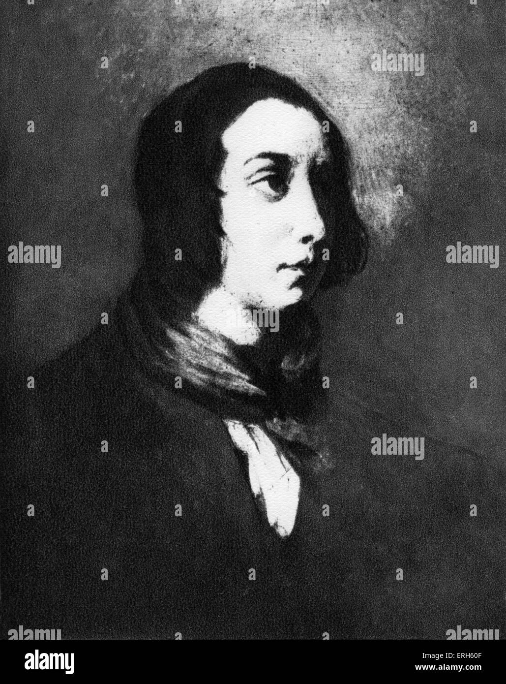 / Sand de portrait d'Eugène Delacroix. Romantically