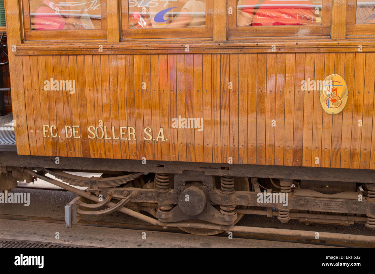 Détail de l'arrêt de tramway Soller Majorque Banque D'Images