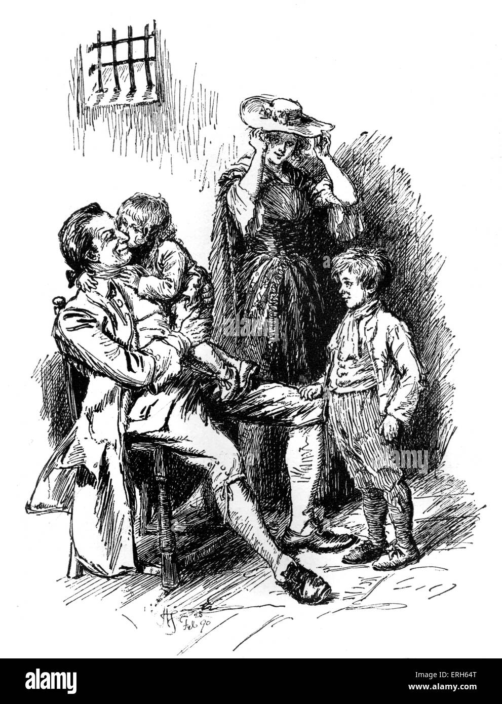 "Le vicaire de Wakefield' par Hugh Thomson, prises à partir d'une illustration d'une édition Macmillan de l'ouvrage par Oliver Goldsmith. HT : illustrateur irlandais, 1 juin 1860 - 7 mai 1920 Banque D'Images