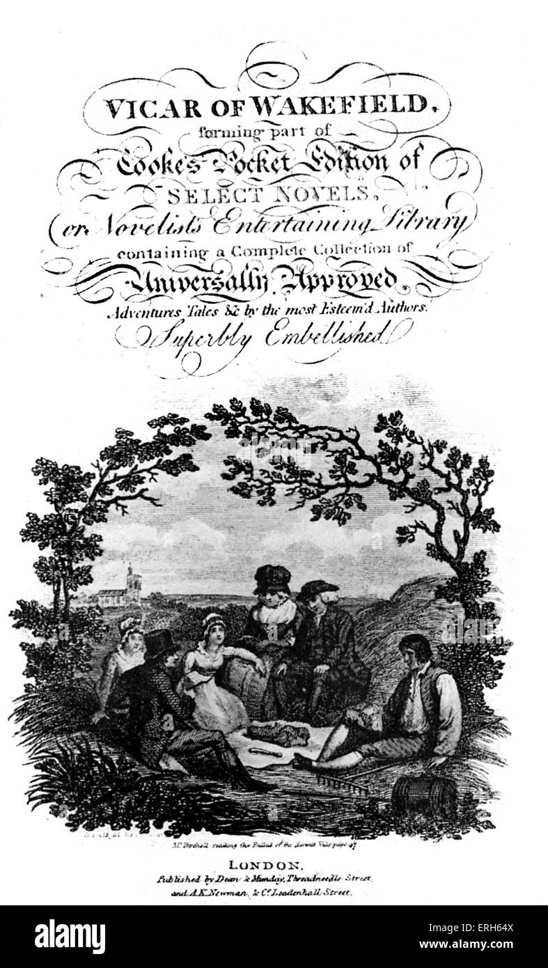 Le vicaire de Wakefield d'Oliver Goldsmith - une vignette à partir d'une édition 1820, dans le cadre de Cooke's Pocket numéro de Select Banque D'Images