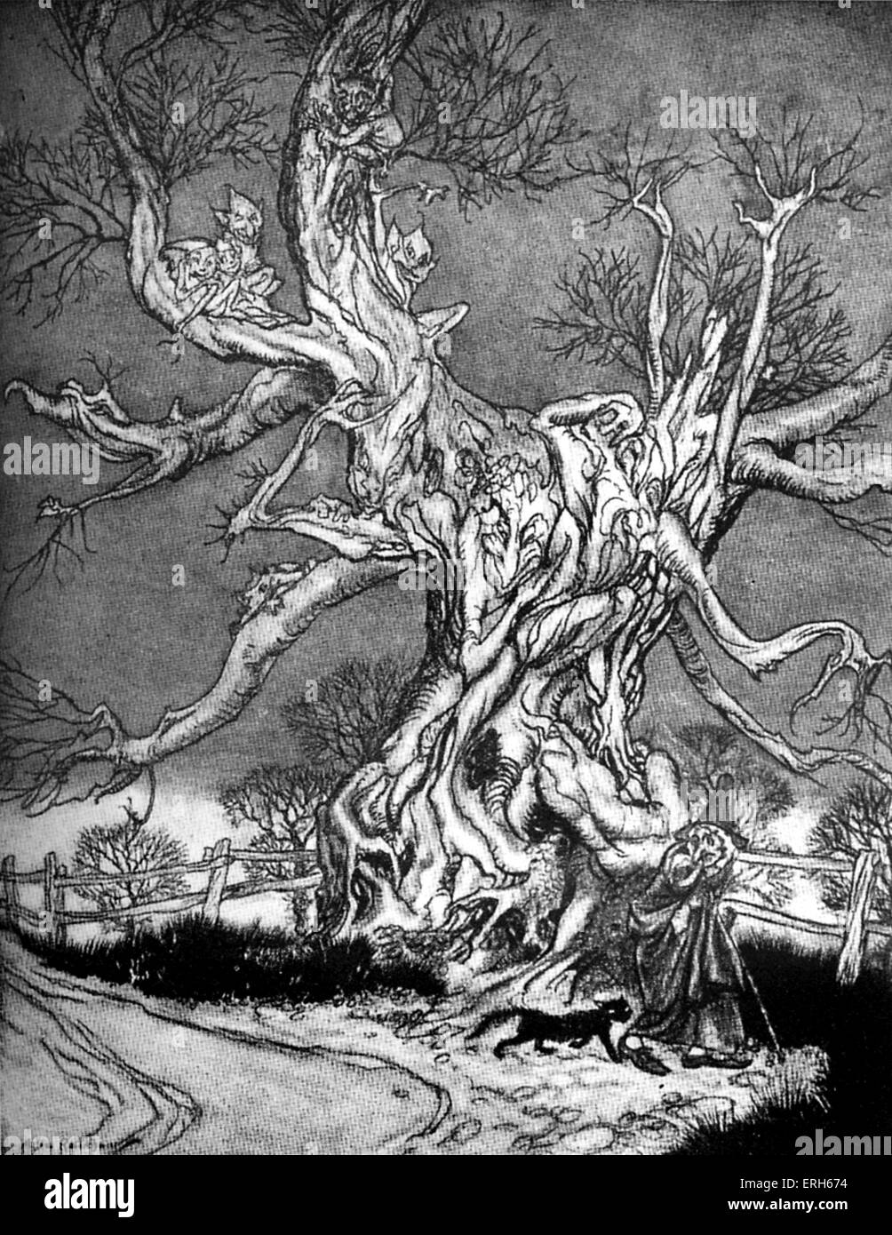 'La légende de Sleepy Hollow" de Washington Irving. Sous-titre suivant : ''ancien Baltus Van Tassel déplacé à propos de parmi ses invités avec un Banque D'Images