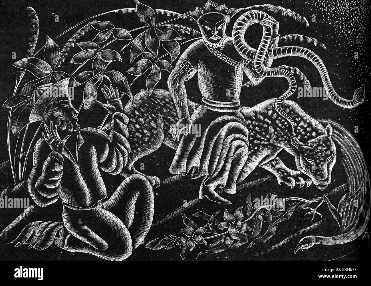 Sa'di 's Bostan et Gulistan - à partir de la gravure sur bois par Cynthia Kent (1920). Travaux de traduction de Sa'di, grand poète persan du Banque D'Images