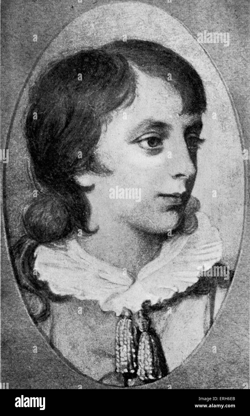 Percy Bysshe Shelley - portrait comme un adolescent. Poète romantique anglais, 4 août 1792 - 8 juillet 1822 Banque D'Images