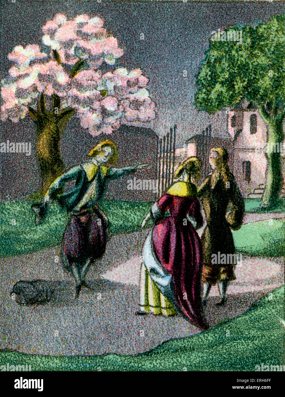Die Glücksritter par Joseph von Eichendorff ('Les Aventuriers'). Novella, illustrés avec une lithographie de Fritzi Löw. JvE : Banque D'Images