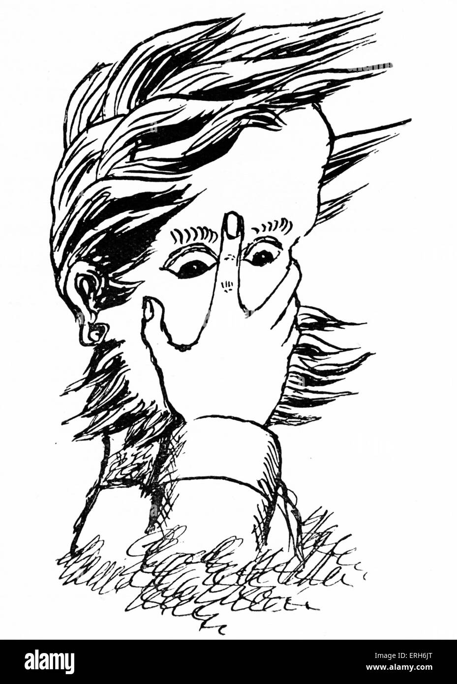 Lewis Carroll - autoportrait caricature, intitulée : "à quoi je ressemble quand je suis conférences'. (De son vrai nom révérend Charles Banque D'Images