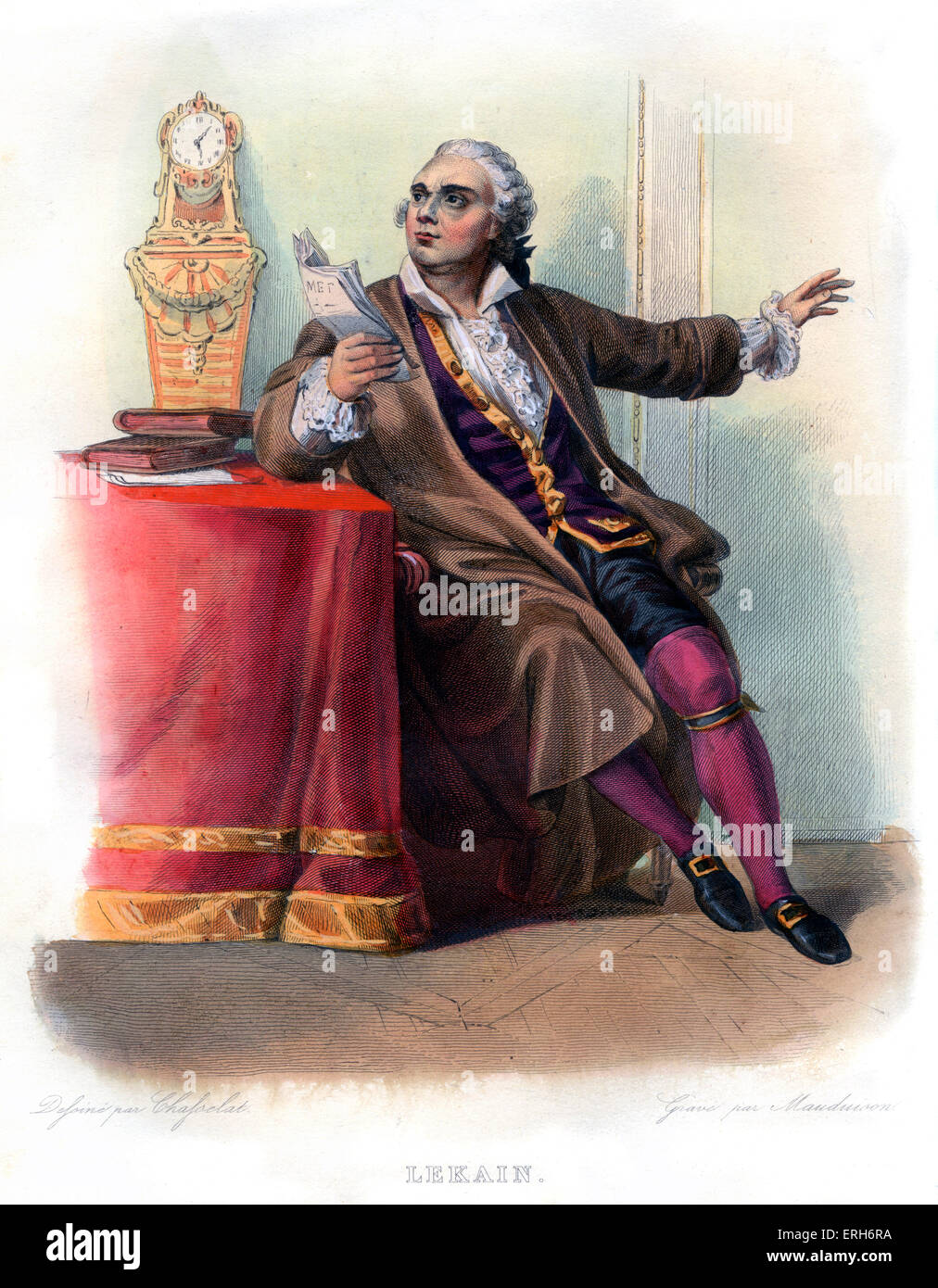 Louis Henri Cain - nom de scène Lekain. L'acteur français. 1728-1778. Gravure par Maudoison Léon, 1866. Banque D'Images