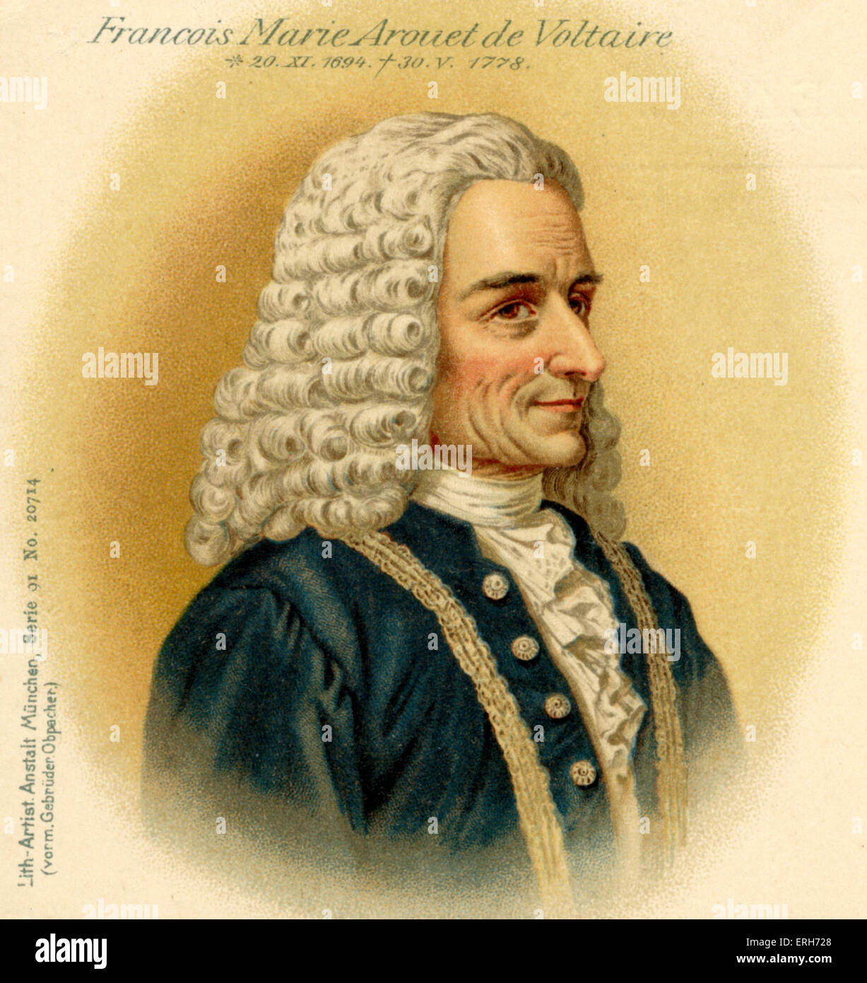 Francois-Marie Arouet Voltaire - poète français, historien et philosophe 1694-1778 Banque D'Images