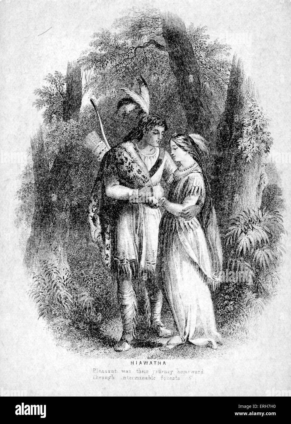 Le chant de Hiawatha - illustration pour 1885 poème épique de Henry Wadsworth Longfellow . Légende : "Le voyage a été agréable Banque D'Images