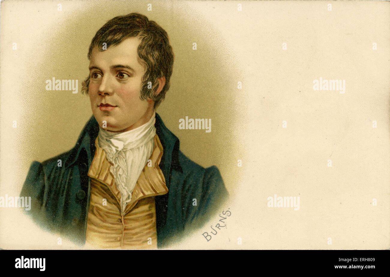 Robert Burns - portrait. Poète écossais : 25 janvier 1759 - 21 juillet 1796. Banque D'Images