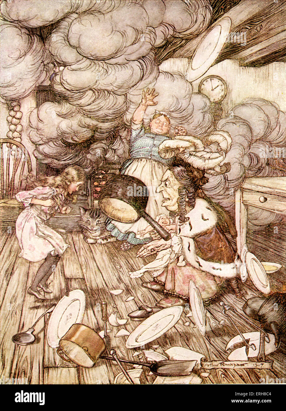 L''Alice au Pays des merveilles de Lewis Carroll (Charles Lutwidge Dodgson). Sous-titre suivant :'La Duchesse's Kitchen' - 'un Banque D'Images