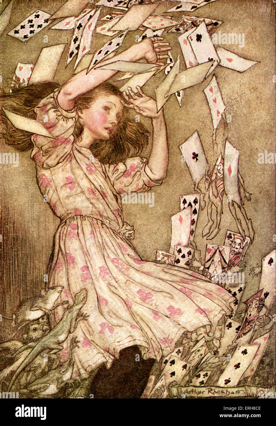L''Alice au Pays des merveilles de Lewis Carroll (Charles Lutwidge Dodgson). Sous-titre suivant :'à l'ensemble de ce pack se leva Banque D'Images