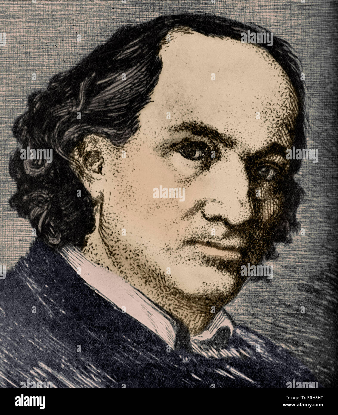 Portrait de Charles Baudelaire. Poète français 1821-1867. Banque D'Images