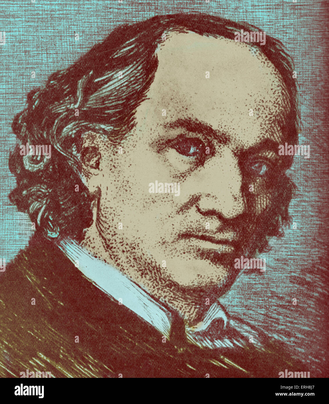 Portrait de Charles Baudelaire. Poète français 1821-1867. Banque D'Images