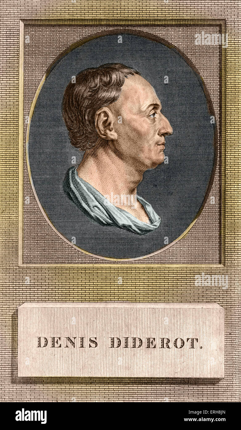 Denis Diderot - écrivain et philosophe des Lumières Françaises et directeur général de la célèbre Encyclopedia (Encyclopédie). Banque D'Images