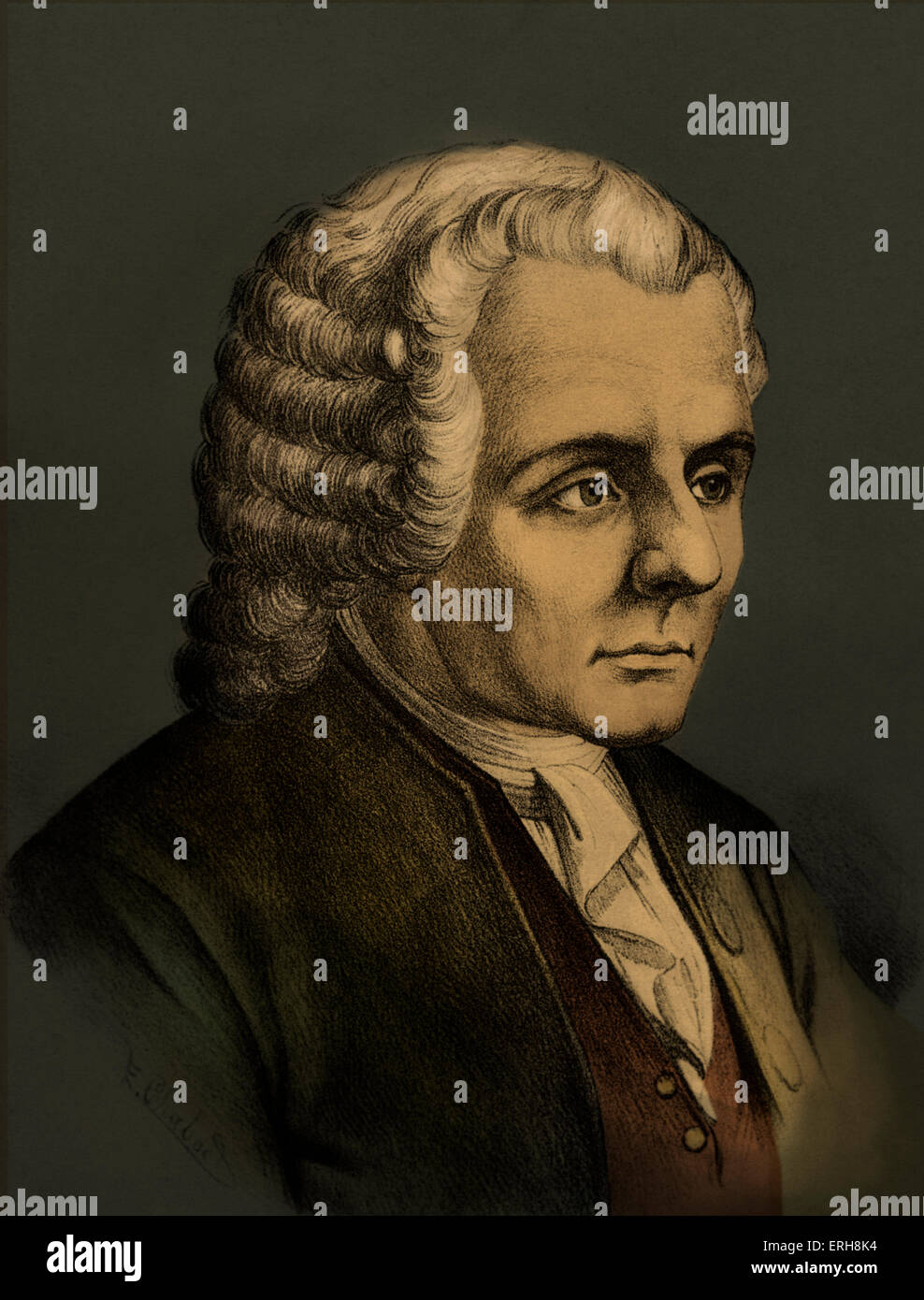Jean-Jacques Rousseau - Swiss né philosophe français des Lumières. Ses idées politiques l'influence de la Révolution française. Banque D'Images